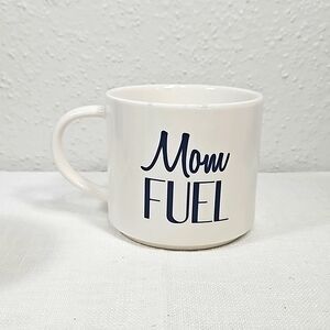 Threshold Mom Fuel White Coffee Mug With Dark Navy Blue lettering 15oz